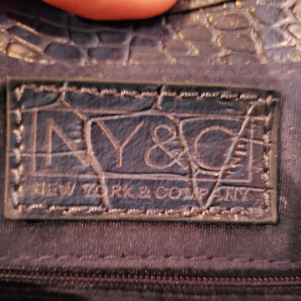 New York and Company | Blue "Alligator" Skin Bag - Picture 5 of 6